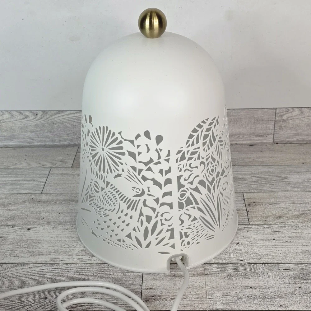 Ikea SOLSKUR Decorative LED Table Lamp White/Brass Lace 7